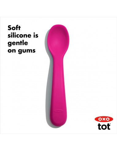 Set 2 Lingurite din Silicon Roz,61150600