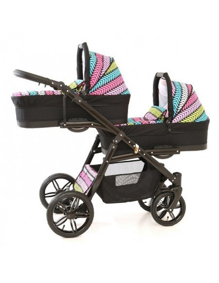 Carucior copii gemeni tandem 3 in 1, PJ STROLLER Lux