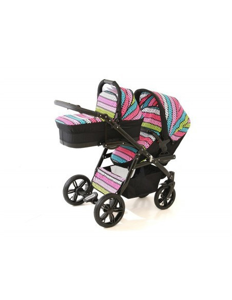 Carucior copii gemeni tandem 3 in 1, PJ STROLLER Lux