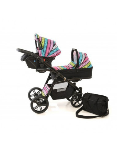Carucior copii gemeni tandem 3 in 1, PJ STROLLER Lux