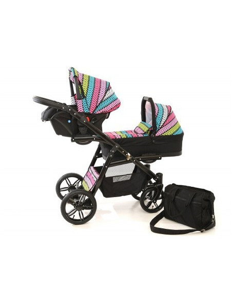 Carucior copii gemeni tandem 3 in 1, PJ STROLLER Lux