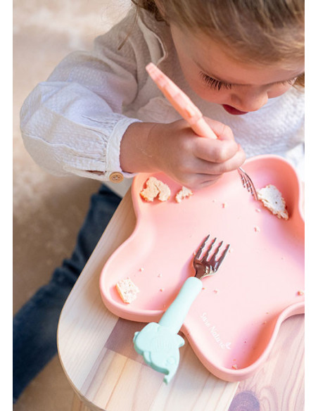 Farfurie Silicon Stea Roz,17422