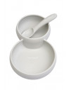 Set 2 in 1 Farfurie cu Bol si Lingurita din Silicon Twin