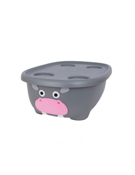Cadita de Baie cu Suport si Capac Hipopotam Gri,6713