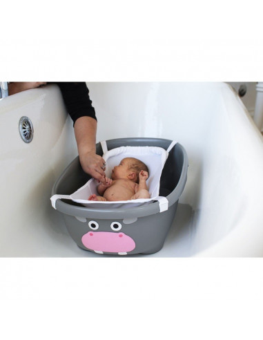 Cadita de Baie cu Suport si Capac Hipopotam Gri,6713