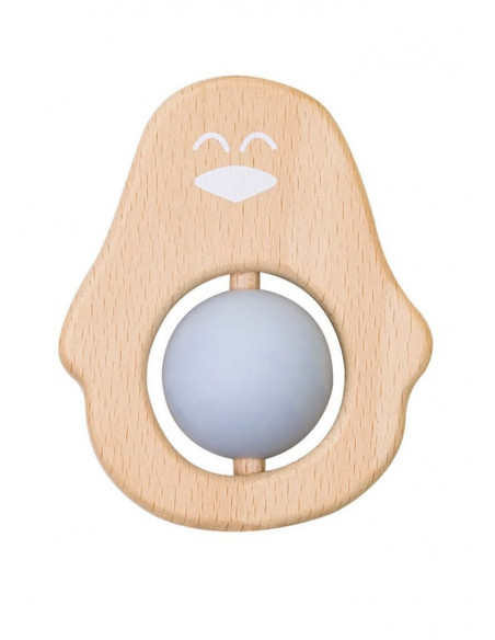 Jucarie naturala pentru dentitie Pinguin Bleu,1708-B