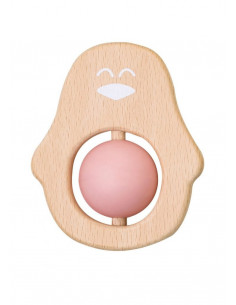 Jucarie naturala pentru dentitie Pinguin Roz,1708-P 2