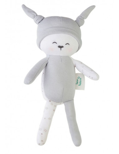 Papusa Textila din Bumbac Organic Gri,1730-G Papusa Textila din Bumbac Organic Gri,1730-G