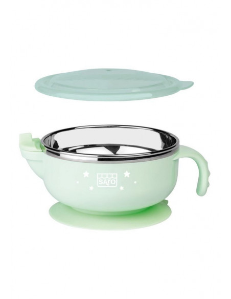 Bol Termic cu Capac din Inox si Silicon 350 ML Verde,5112-V
