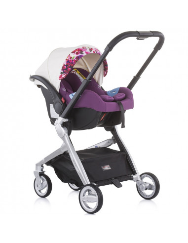 Carucior Chipolino Emotion 3 in 1 white flowers,KKEM02103WF