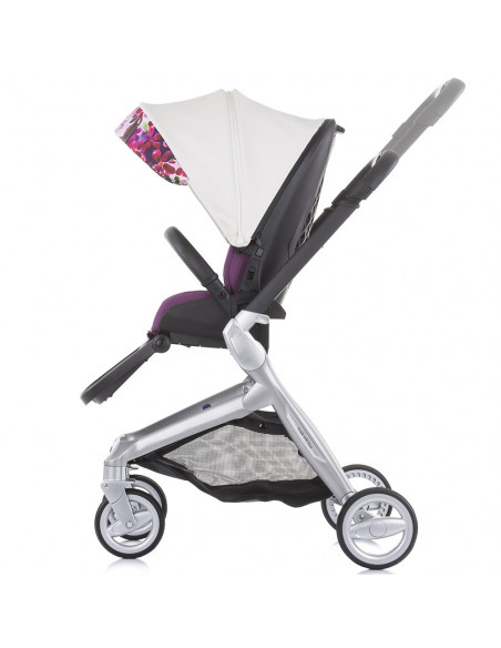 Carucior Chipolino Emotion 3 in 1 white flowers,KKEM02103WF