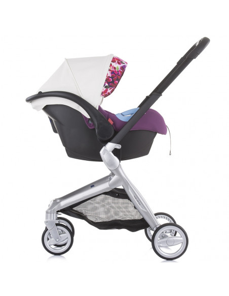 Carucior Chipolino Emotion 3 in 1 white flowers,KKEM02103WF