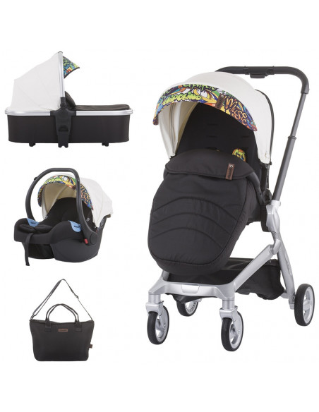 Carucior Chipolino Emotion 3 in 1 white graffiti,KKEM02104WG