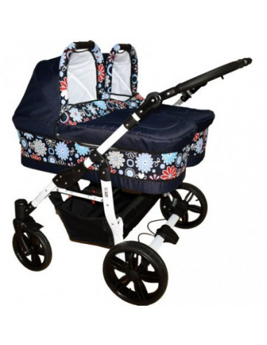 Carucior copii gemeni side by side 2 in 1, PJ STROLLER, Blue