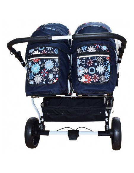 Carucior copii gemeni side by side 2 in 1, PJ STROLLER, Blue