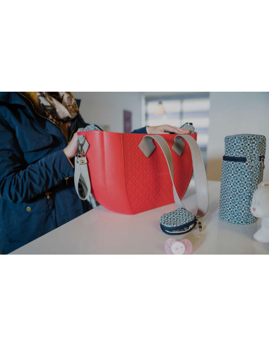 Nuvita MyMia Husa pentru biberon si suzeta - flower gray