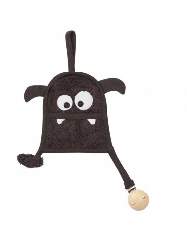 Textil din bambus pentru dentitie cu agatatoare suzeta din lemn