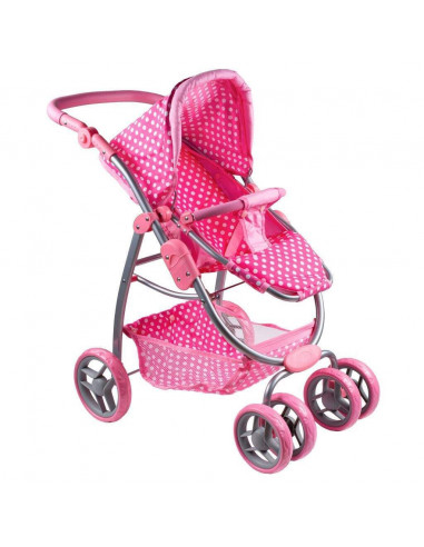 Carucior pentru papusi 2 in 1 PlayTo Jasminka Roz/Alb,16830
