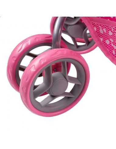 Carucior pentru papusi 2 in 1 PlayTo Jasminka Roz/Alb,16830