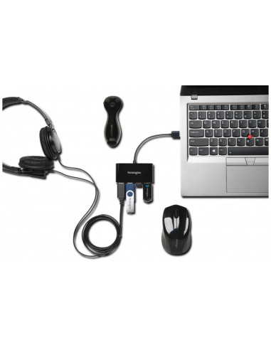 HUB extern KENSINGTON, porturi USB: USB 2.0 x 4, conectare prin