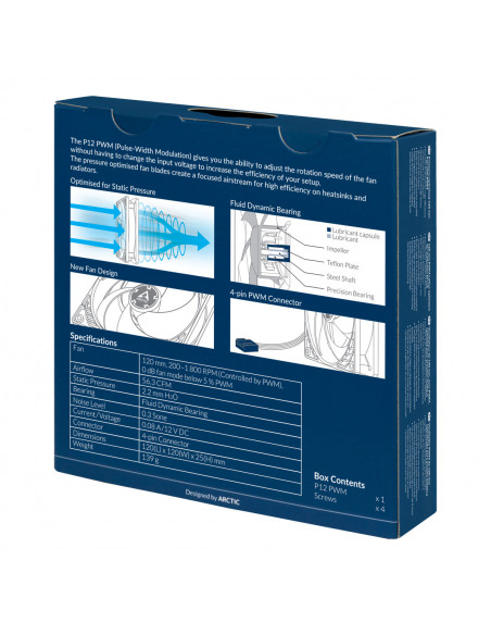 VENTILATOR ARCTIC PC 120x120x25 mm, "P12 PWM", w/ PWM, low