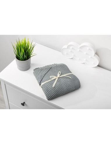Paturica cu gluga bambus 100% cutie cadou Grafit,SILLO-43495