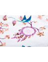 Paturica nou-nascut Sensillo Minky Wrap Retro Birds Pink 80x80