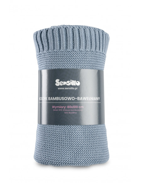 Paturica de bumbac si bambus Sensillo 100x80 cm Jeans,SILLO-4338