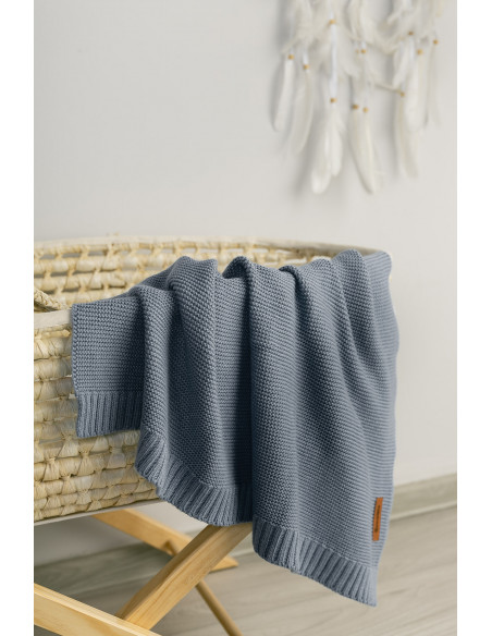 Paturica de bumbac si bambus Sensillo 100x80 cm Jeans,SILLO-4338