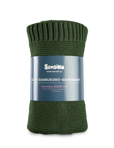 Paturica de bumbac si bambus Sensillo 100x80 cm Verde