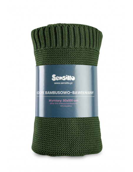Paturica de bumbac si bambus Sensillo 100x80 cm Verde