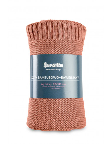 Paturica de bumbac si bambus Sensillo 100x80 cm Coral,SILLO-4336