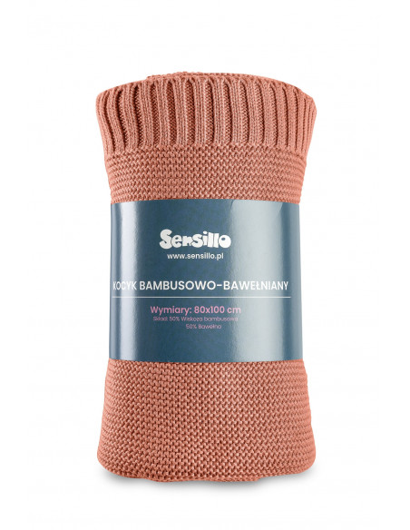Paturica de bumbac si bambus Sensillo 100x80 cm Coral,SILLO-4336