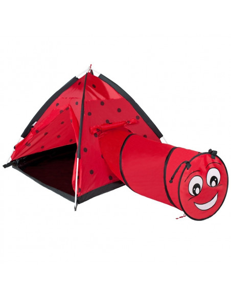 Cort cu tunel pentru copii Playto Ladybug Rosu,34147