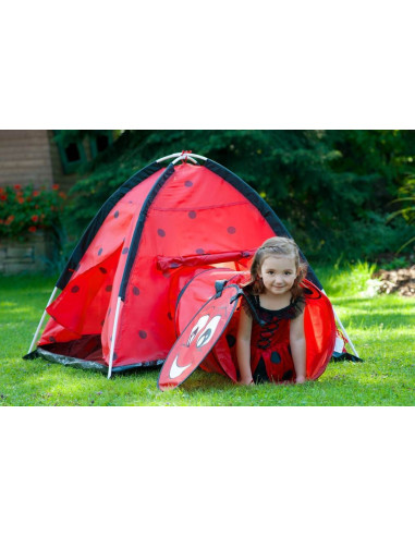 Cort cu tunel pentru copii Playto Ladybug Rosu,34147