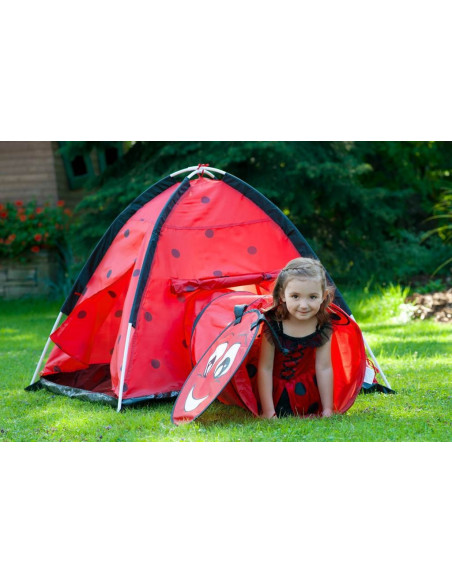 Cort cu tunel pentru copii Playto Ladybug Rosu,34147