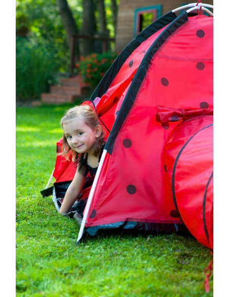 Cort cu tunel pentru copii Playto Ladybug Rosu,34147