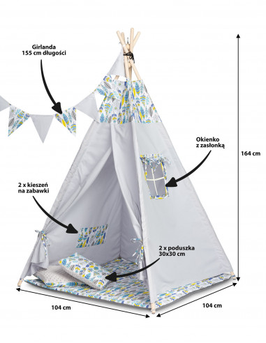 Cort bumbac 100% 164 cm Toyz TIPI Coloured Feathers,TOYZ-1100
