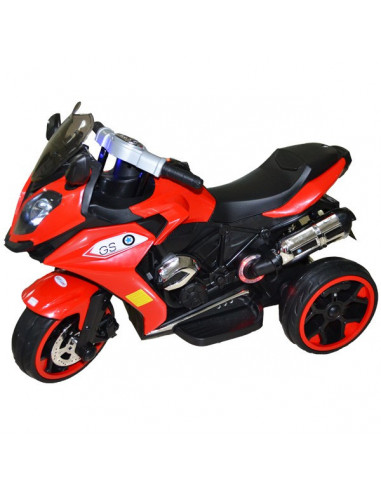 Motocicleta Negru Cu Rosu, Cu Acumulator Si 2 Motoare 6V,23407