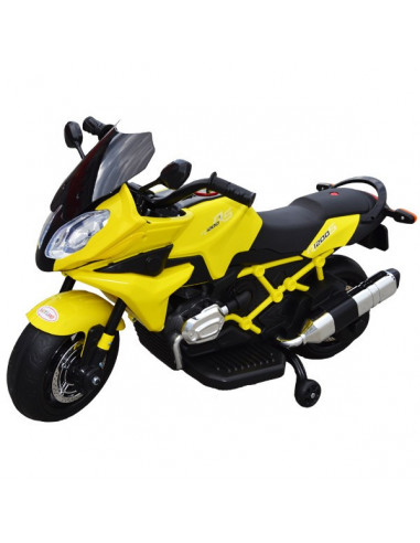 Motocicleta Sport Galben Cu Negru, Cu Acumulator Si 2 Motoare