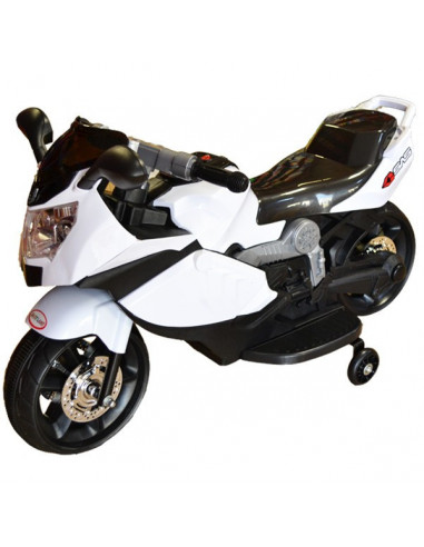 Motocicleta Alb Cu Negru, Cu Acumulator Si 1 Motor 6V,17073