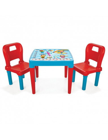 Set masa cu doua scaune Pilsan HOBBY DESK Albastru/Rosu,03 414-1