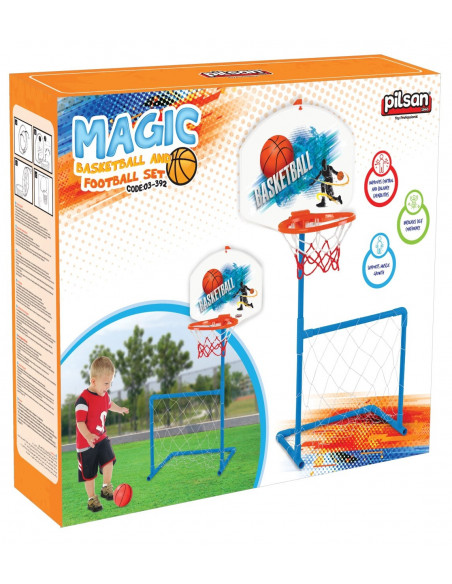 Set poarta de fotbal cu cos de baschet Pilsan MAGIC,03 392