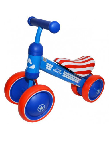 Motocicleta fara pedale 4 roti, metal si plastic, 52x18x36 cm