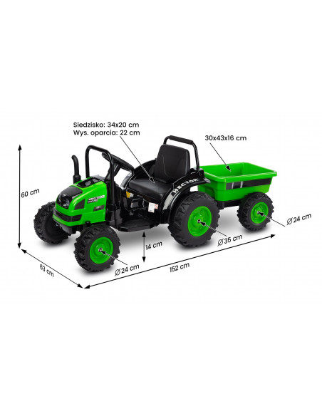 Tractor electric cu remorca si telecomanda Toyz HECTOR 12V