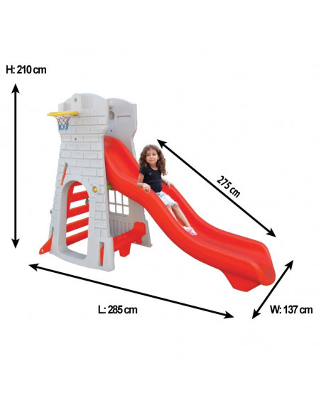 Tobogan cu cos de baschet Pilsan CASTLE si minge CADOU,07 956