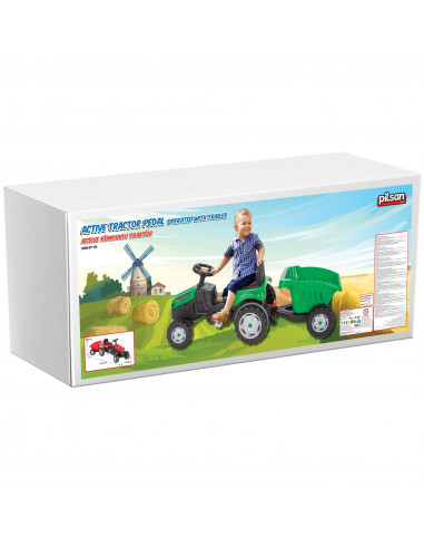Tractor cu pedale si remorca Pilsan ACTIVE Rosu,07 316-1