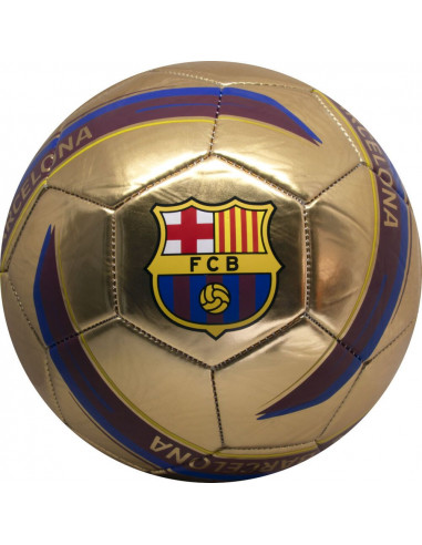 Minge de fotbal FC Barcelona Logo GOLD marimea 5 metalica,110599
