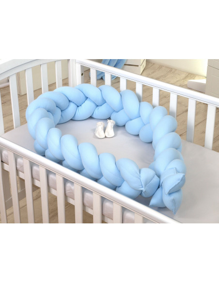 Protectie laterala patut bebe, Bumper impletit, Inchidere