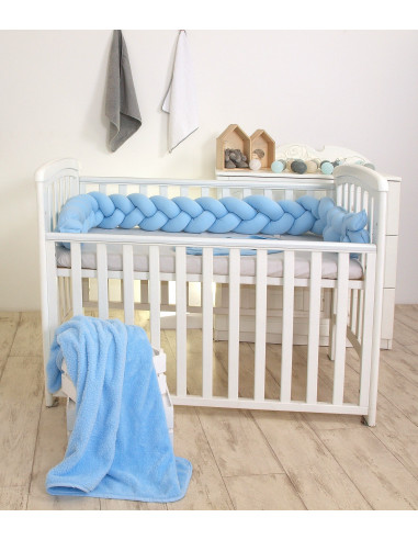 Protectie laterala patut bebe, Bumper impletit, Inchidere